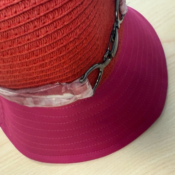 Badgley Mischka Vibrant Red and Pink Hat - Picture 8 of 14